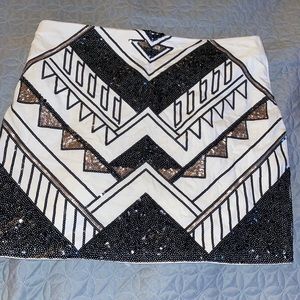 Sequin stretch mini skirt